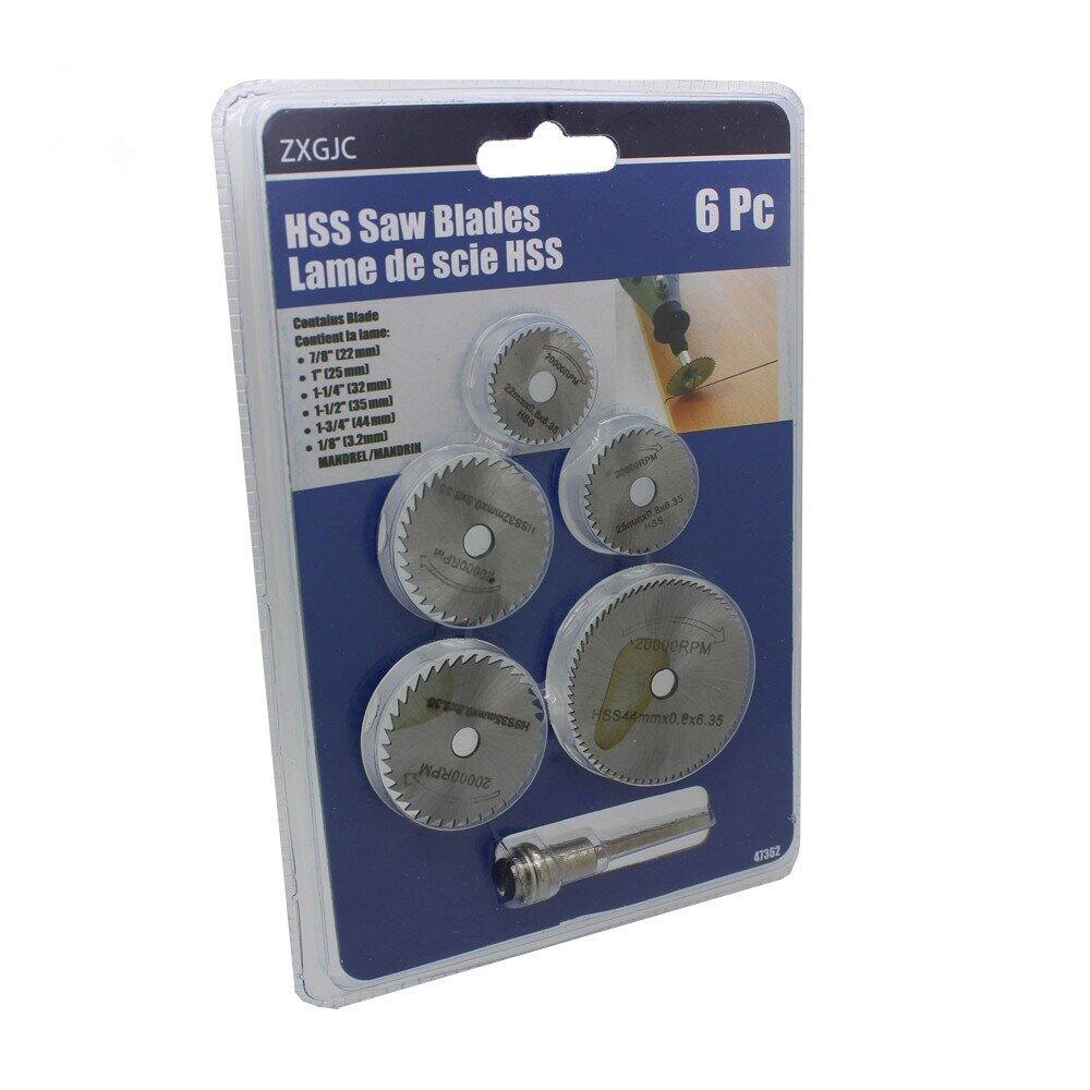 Picture of 6Pcs Circular Saw Blade Set HSS Cutting Disc for Wood Plastic and Aluminum (White)