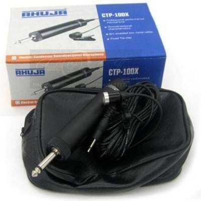 Picture of AHUJA CTP-10DX 5M Professional Musical Instrument Condenser Lavalier Microphone Clip Lapel Mic for Saxophone/Violin/Speech/Stage Performance - Microphone (Black)