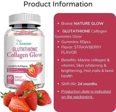 Picture of Nature Glow Glutathione Collagen Glow 60pcs Organic Chewable Gummies