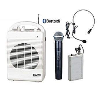 Picture of BNK-209 Rechargeable Portable Wireless P.A Microphone With Bluetooth + Handheld/Lapel Wireless Microphone (White)