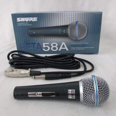 Picture of Shure BETA 58A Super cardioid Dynamic Microphone For Stage Performance (Black)