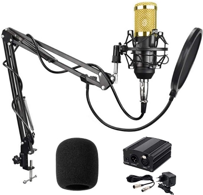 Picture of [Big Promotion] BM-800 Professional Condenser Microphone-K Song, Live Streaming Microphone Set Record Studio Equipment Mic Kit with Adjustable Arm Stand Pop Filter Foam Cap kit (Bm 800 & Phantom)
