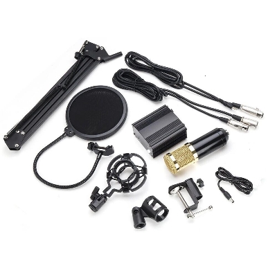 Picture of BM800  Professional Condenser Studio Record Microphone With Sound Card Live Microphone Package Phone & Computer (BM800 & Phantom)