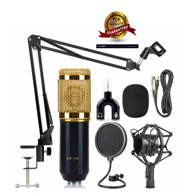 Picture of BM800  Professional Condenser Studio Record Microphone With Sound Card Live Microphone Package Phone & Computer (Bm 800 Set)
