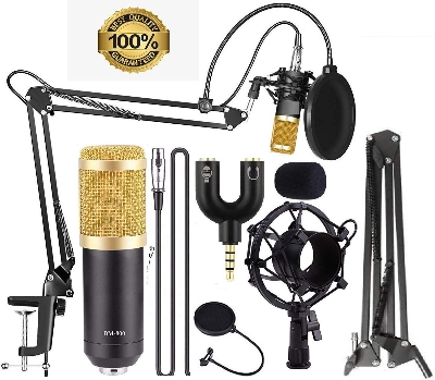 Picture of BM800  Professional Condenser Studio Record Microphone With Sound Card Live Microphone Package Phone & Computer (Bm 800 Set)