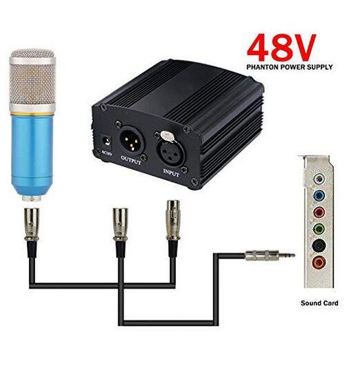 Picture of Phantom Power Supply 48V Phantom Power Supply For Condenser Microphones Studio Microphones Preamp Support All Microphone (Black)