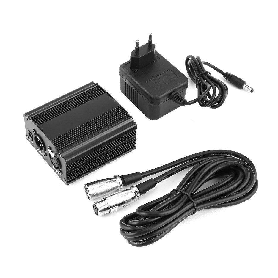 Picture of Phantom Power Supply 48V Phantom Power Supply For Condenser Microphones Studio Microphones Preamp Support All Microphone (Black)