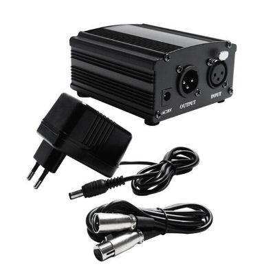 Picture of Phantom Power Supply 48V Phantom Power Supply For Condenser Microphones Studio Microphones Preamp Support All Microphone (Black)