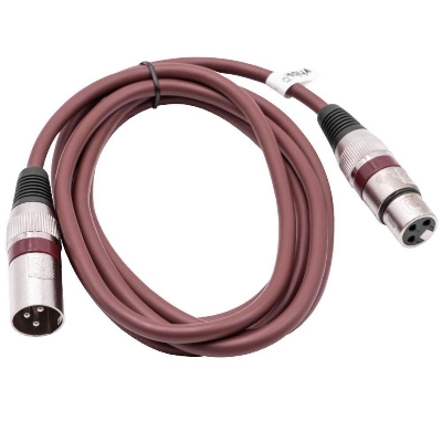 Picture of 3 Pin XLR Microphone Cable Male To Female Balanced Patch Lead Mic 1.5M NICKEL (Black)
