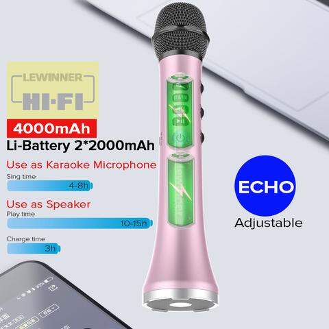 Picture of L-698 portable karaoke microphone karaoke wireless microphone with USB charging (Multicolor)