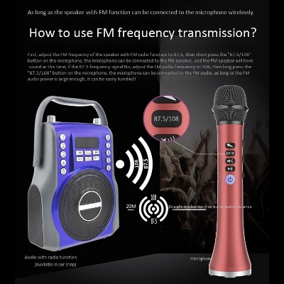 Picture of L-698 Professional Karaoke Microphone Wireless Speaker Portable Bluetooth Microphone for Phone Handheld Mic (Multicolor)