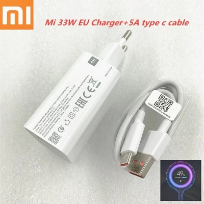 Picture of Xiaomi 33Watt, 30Watt, 27Watt EU Turbo Fast Charger QC4.0/ 3.0 Adapter 100cm 5A type c cable for Mi 11 10 9 10T pro 5G 9T Pro Redmi K30S Note9S (33 Watt,XIAOMI)