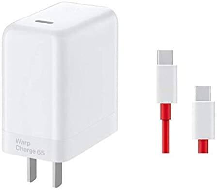 Picture of OnePlus 65W USB-C Warp Charge Wall Charger with USB-C to USB-C Cable for 9/9 Pro/9R/8T/6A/1M - High-Speed Charging Accessory (White,OnePlus)
