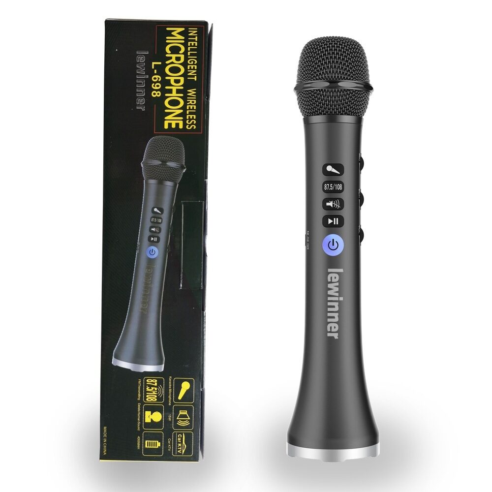Picture of Wireless Bluetooth Karaoke Microphone L-698: Sing Along Anywhere with Built-In Speaker & FM Radio - Unleash Your Inner Performer (Black)