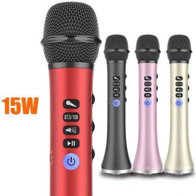 Picture of Wireless Bluetooth Karaoke Microphone L-698: Sing Along Anywhere with Built-In Speaker & FM Radio - Unleash Your Inner Performer (Red)