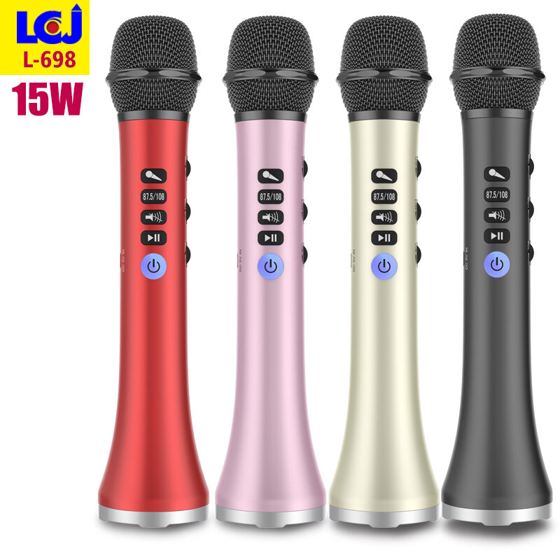 Picture of Wireless Bluetooth Karaoke Microphone L-698: Sing Along Anywhere with Built-In Speaker & FM Radio - Unleash Your Inner Performer (Red)