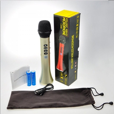 Picture of Wireless Bluetooth Karaoke Microphone L-698: Sing Along Anywhere with Built-In Speaker & FM Radio - Unleash Your Inner Performer (Gold)