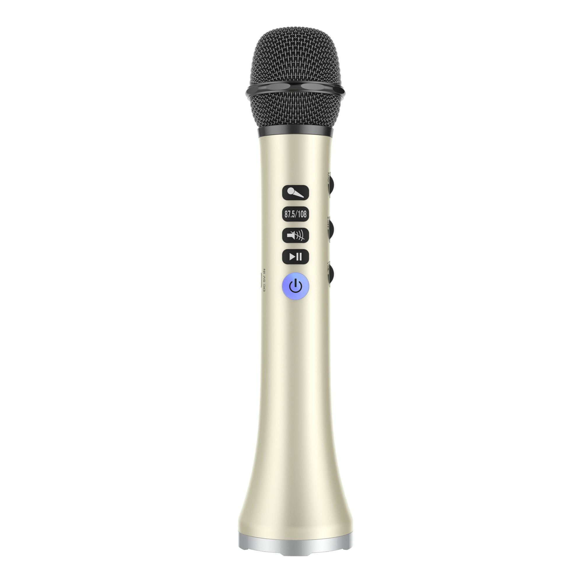 Picture of Wireless Bluetooth Karaoke Microphone L-698: Sing Along Anywhere with Built-In Speaker & FM Radio - Unleash Your Inner Performer (Gold)