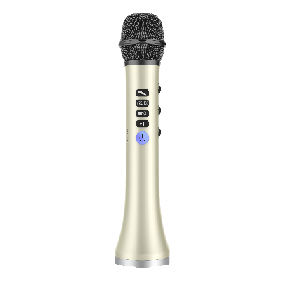 Picture of Wireless Bluetooth Karaoke Microphone L-698: Sing Along Anywhere with Built-In Speaker & FM Radio - Unleash Your Inner Performer (Gold)