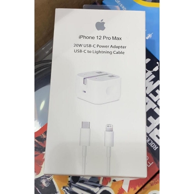 Picture of i-phone 12 Max 20W USB-C Power Adapter USB -C to Lightning Cable (White)