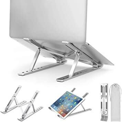 Picture of Laptop Tablet Stand, Foldable Portable Ventilated Desktop Laptop Holder, Universal Lightweight Adjustable (Silver)