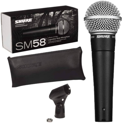 Picture of Shure SM-58 Dynamic Microphone Vocal Wired Microphone (Black)