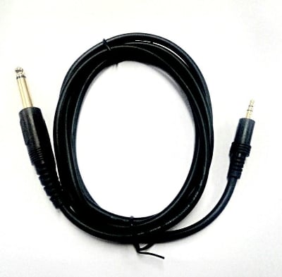 Picture of Guitar Cable 5 Feet 3.5Mm To 6.5Mm Male To Male Audio Cable Pure Copper Audio Adapter Extension Cable For Computer Amplifier Mixer - 1.5M - Black - Guitar Strings (Black)