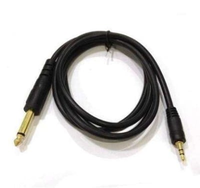 Picture of Guitar Cable 5 Feet 3.5Mm To 6.5Mm Male To Male Audio Cable Pure Copper Audio Adapter Extension Cable For Computer Amplifier Mixer - 1.5M - Black - Guitar Strings (Black)