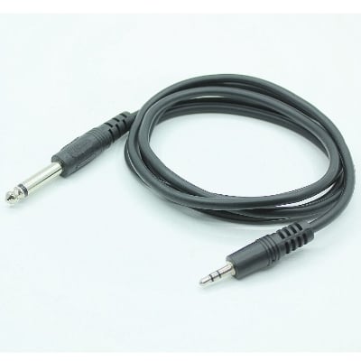 Picture of Guitar Cable 5 Feet 3.5Mm To 6.5Mm Male To Male Audio Cable Pure Copper Audio Adapter Extension Cable For Computer Amplifier Mixer - 1.5M - Black - Guitar Strings (Black)