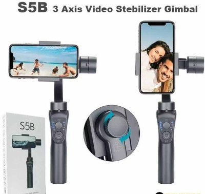 Picture of S5B 3 Axis Gimbal Handheld Stabilizer Cellphone Action Camera Holder Anti Shake Video Record Smartphone Gimbal for Phone (Black)