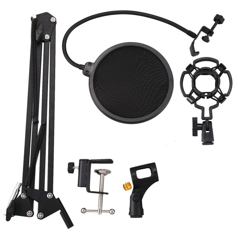 Picture of Extendable Suspension Microphone Stand + Shock Mount +Pop Filter (Black)