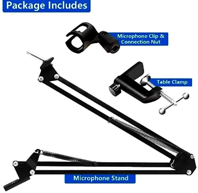 Picture of Extendable Suspension Microphone Stand + Shock Mount +Pop Filter (Black)