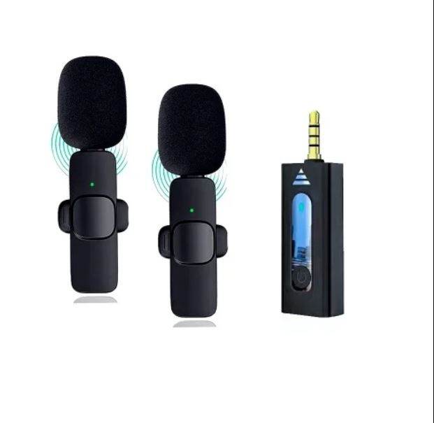 Picture of Wireless 3.5mm Lavalier Lapel Microphone Omnidirectional Condenser Mic for Camera Speaker Smartphone (Black)