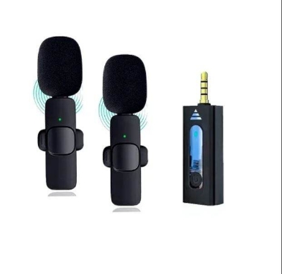 Picture of Wireless 3.5mm Lavalier Lapel Microphone Omnidirectional Condenser Mic for Camera Speaker Smartphone (Black)