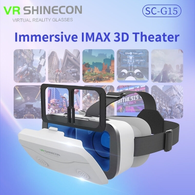 Picture of VR Shinecon SC-G15 Smart Phone VR Headset with HD Eye Protection, Detachable Headband, and Breathable Ventilation - New 4.5-7 inch for Gaming and Immersive Entertainment (White)