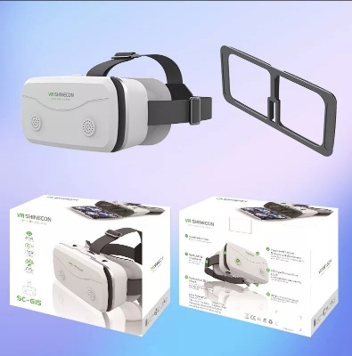 Picture of VR Shinecon SC-G15 Smart Phone VR Headset with HD Eye Protection, Detachable Headband, and Breathable Ventilation - New 4.5-7 inch for Gaming and Immersive Entertainment (White)