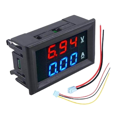 Picture of Mini Digital Voltmeter Ammeter DC4-100V, 10A  Amp Volt Current Meter Tester 0.28" Digits Dual LED Display (Black)