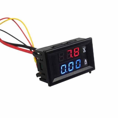 Picture of Mini Digital Voltmeter Ammeter DC4-100V, 10A  Amp Volt Current Meter Tester 0.28" Digits Dual LED Display (Black)