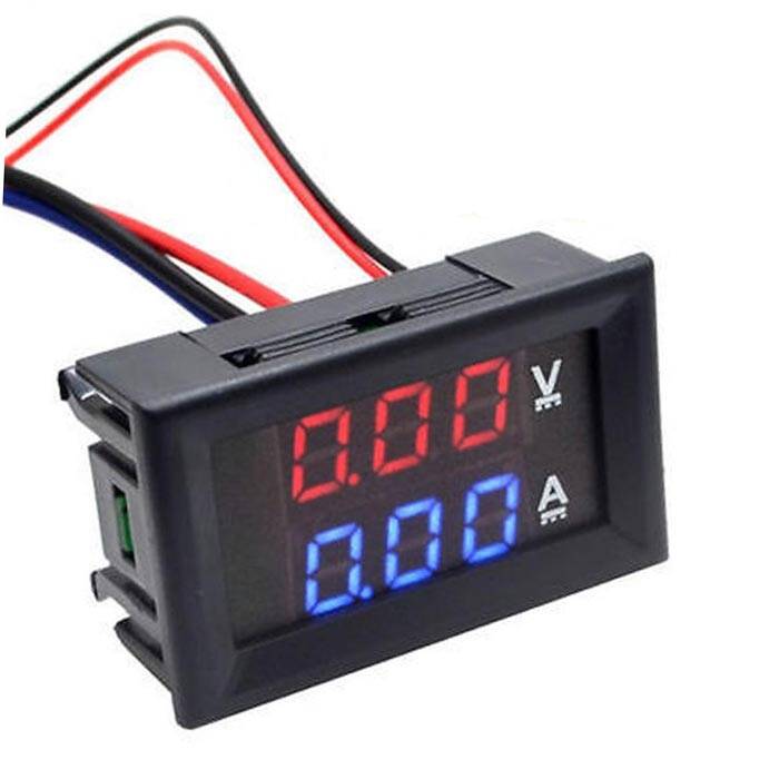 Picture of Mini Digital Voltmeter Ammeter DC4-100V, 10A  Amp Volt Current Meter Tester 0.28" Digits Dual LED Display (Black)