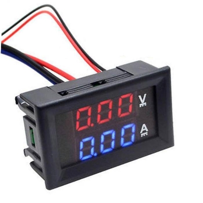 Picture of Mini Digital Voltmeter Ammeter DC4-100V, 10A  Amp Volt Current Meter Tester 0.28" Digits Dual LED Display (Black)