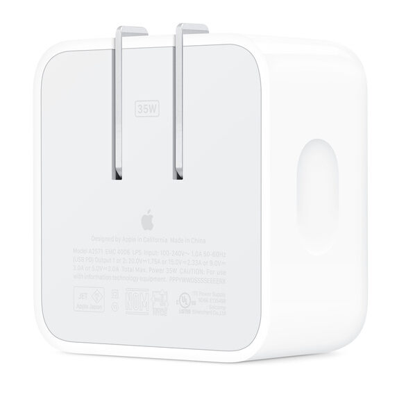 Picture of 35W Dual  USB-C+C Port Compact Power Adapter Or Charger (White,Apple)