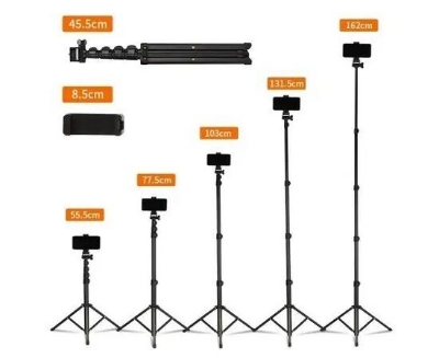 Picture of Jmary MT39 61inch Heavy Duty Aluminum Extendable Cell Phone Tripod Stand Selfie Stick Tripod with phone clip (Multicolor)