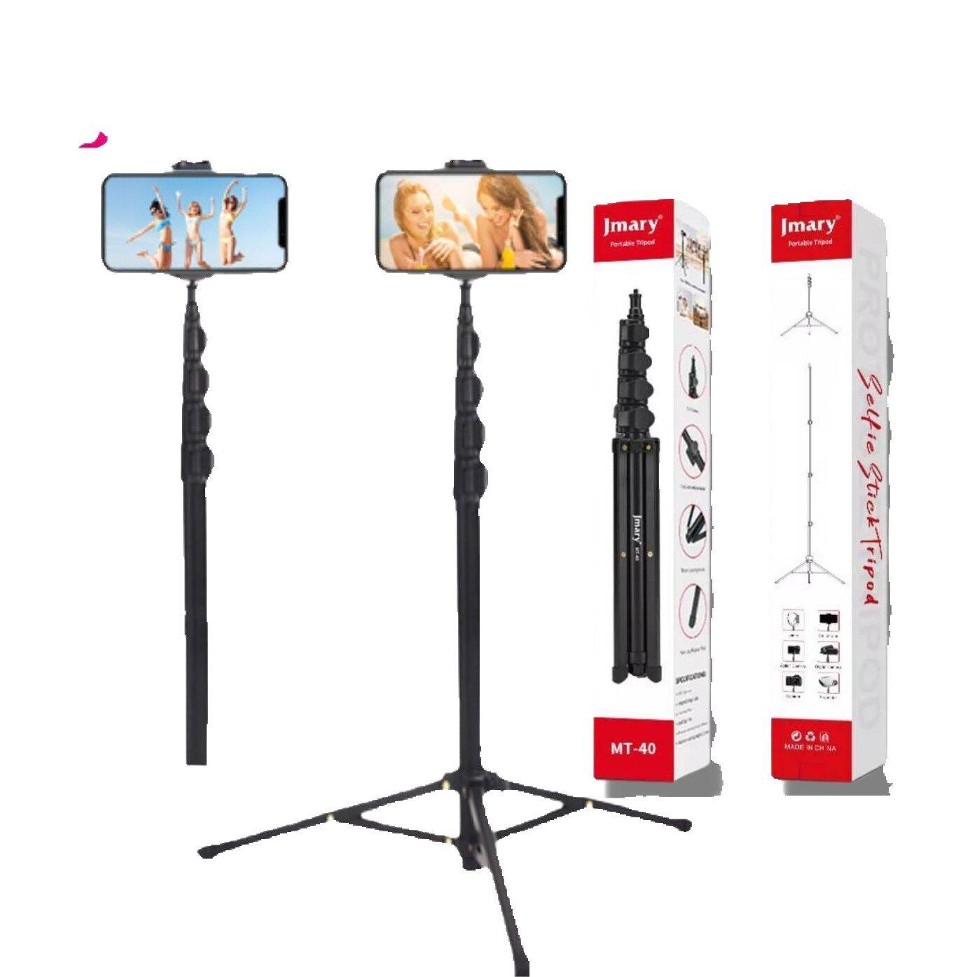 Picture of Jmary MT-40 2in1 Monopod Selfie Stick Tripod Multifunctional uses mobile, Camera, Ring light, Action Cam, Projector, Digital Camera Etc (Multicolor)