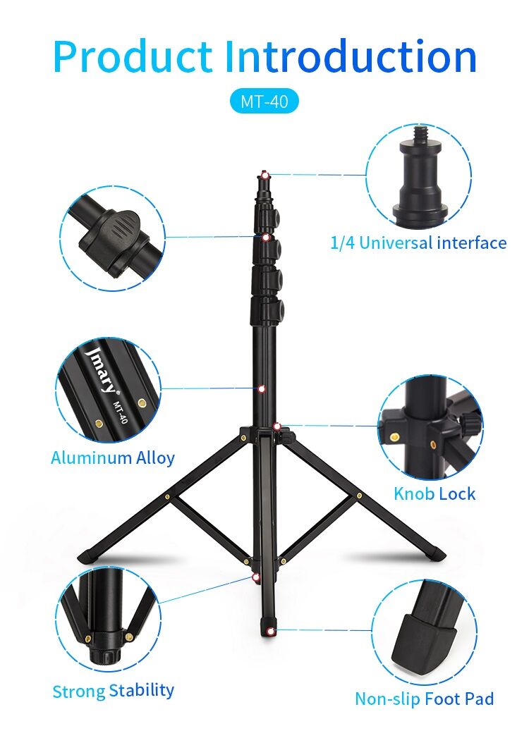 Picture of Jmary MT-40 2in1 Monopod Selfie Stick Tripod Multifunctional uses mobile, Camera, Ring light, Action Cam, Projector, Digital Camera Etc (Multicolor)