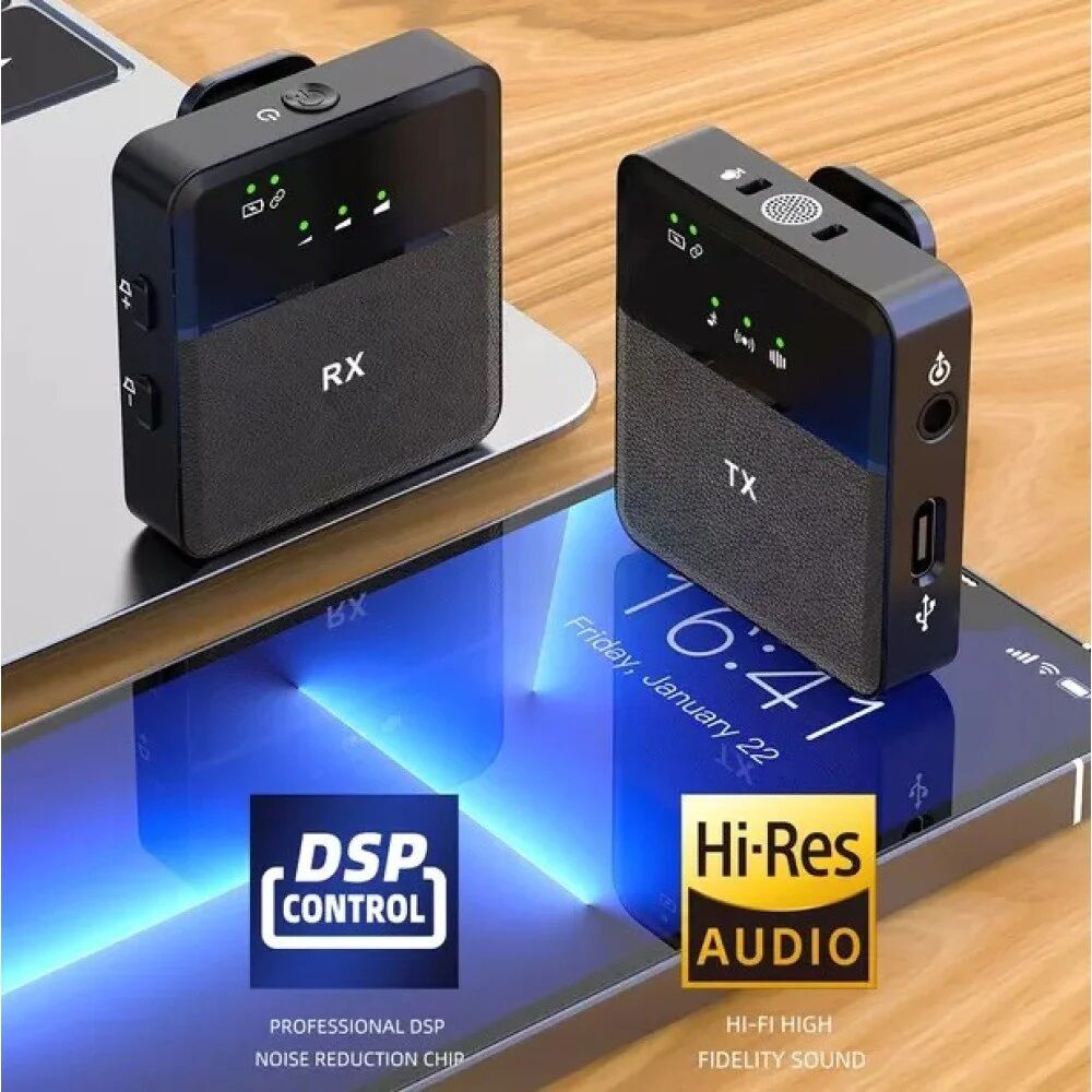Picture of SX9 Mini Portable Condenser Phone Karaoke Wireless Lavalier Microphone Professional Lapel Noise Reduction (i-phone)
