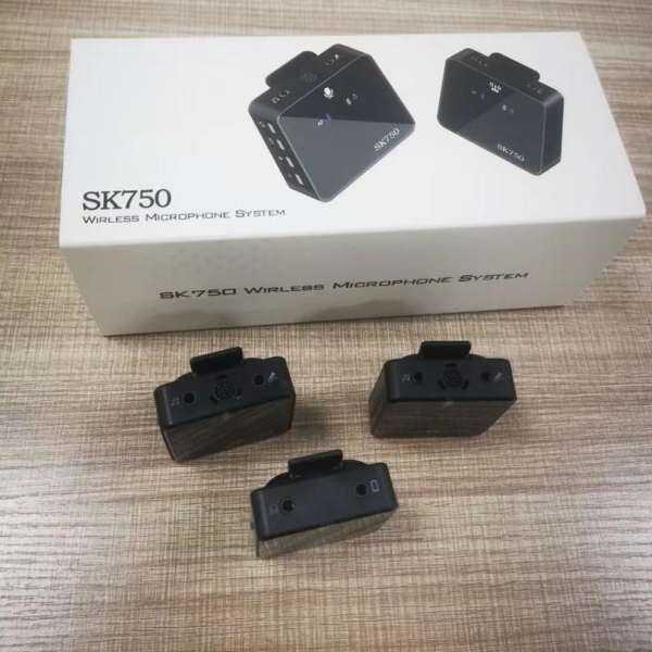 Picture of SK750  two wireless Lavalier microphone for Outdoor Interview Live-stream (Black)