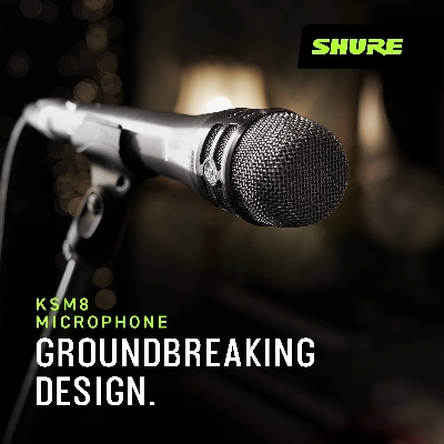 Picture of Shure KSM8 dynamic Cardioid Vocal Microphone (Black) (Black)
