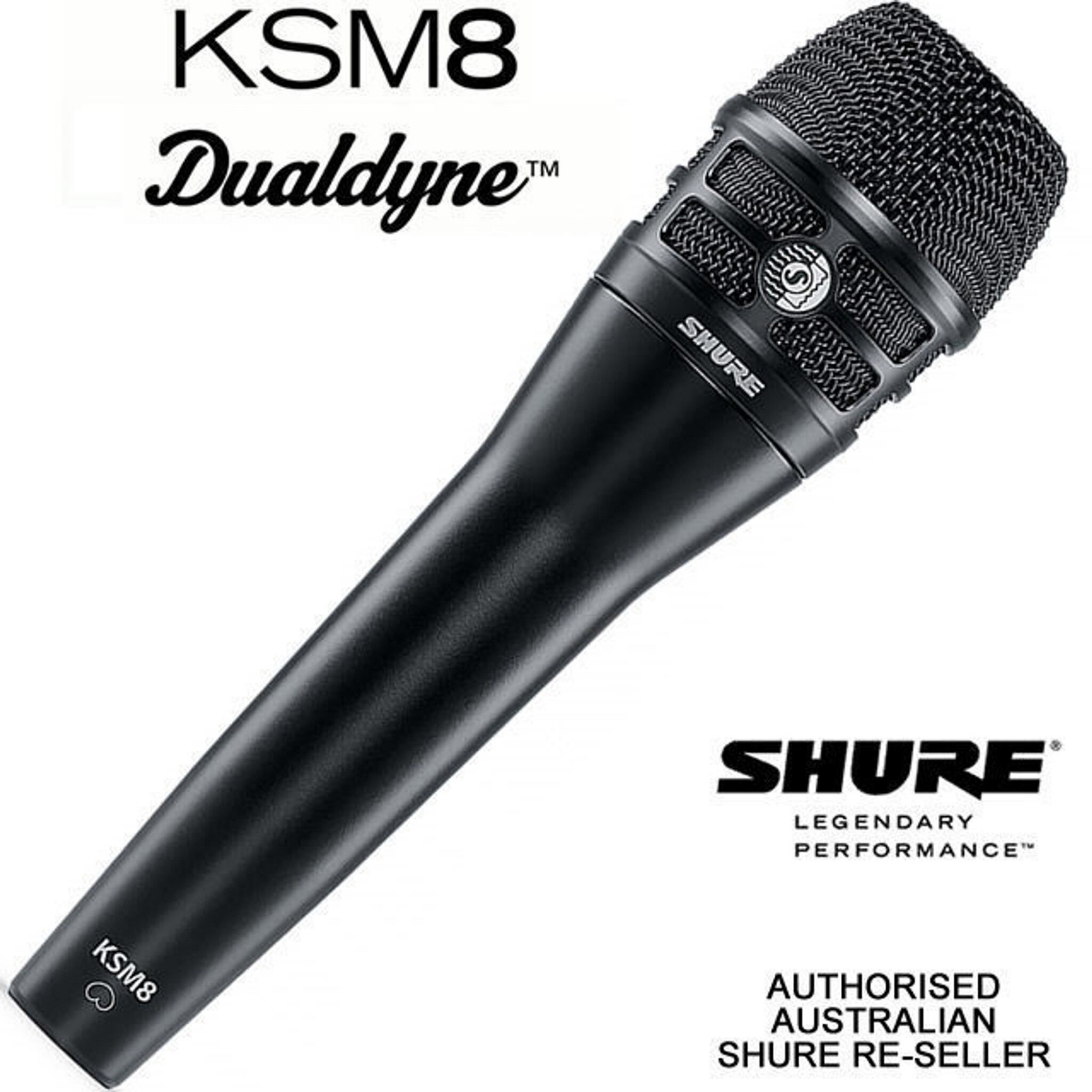 Picture of Shure KSM8 dynamic Cardioid Vocal Microphone (Black) (Black)
