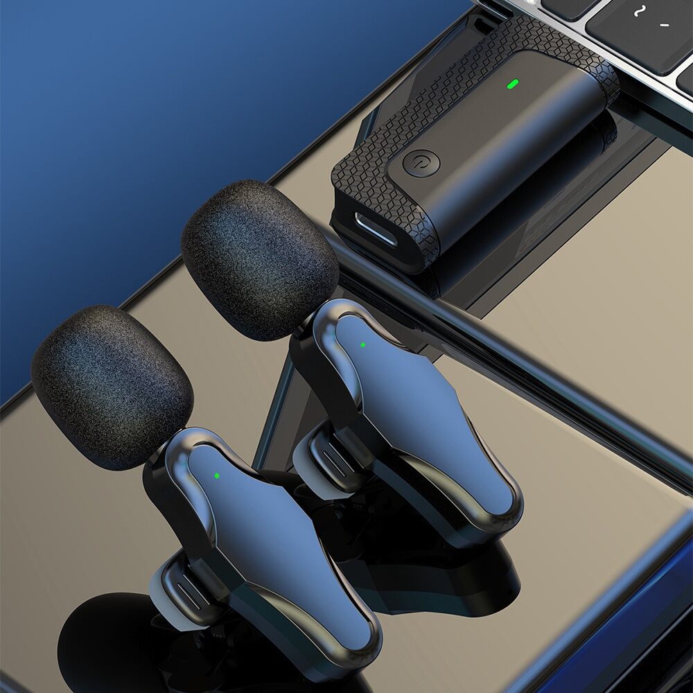 Picture of K35 Pro Dual Mic Wireless Lavalier Microphone for 3.5mm Supported Devices (Multicolor)