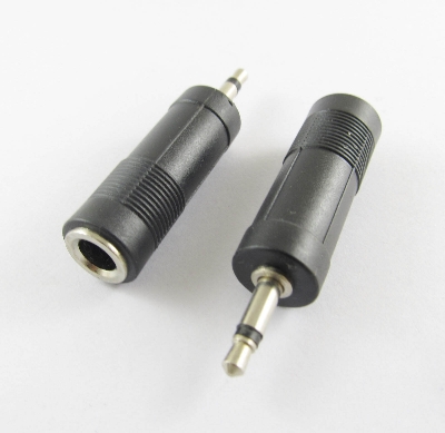 Picture of 3.5mm 1/8" Male Plug Mono to 6.35mm 1/4" Female Audio Adapter Converter 